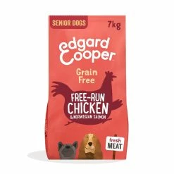 Edgard & Cooper Senior Carne Fresca Di Pollo Allevato A Terra E Salmone Norvegese Senza Cereali 7 Kg