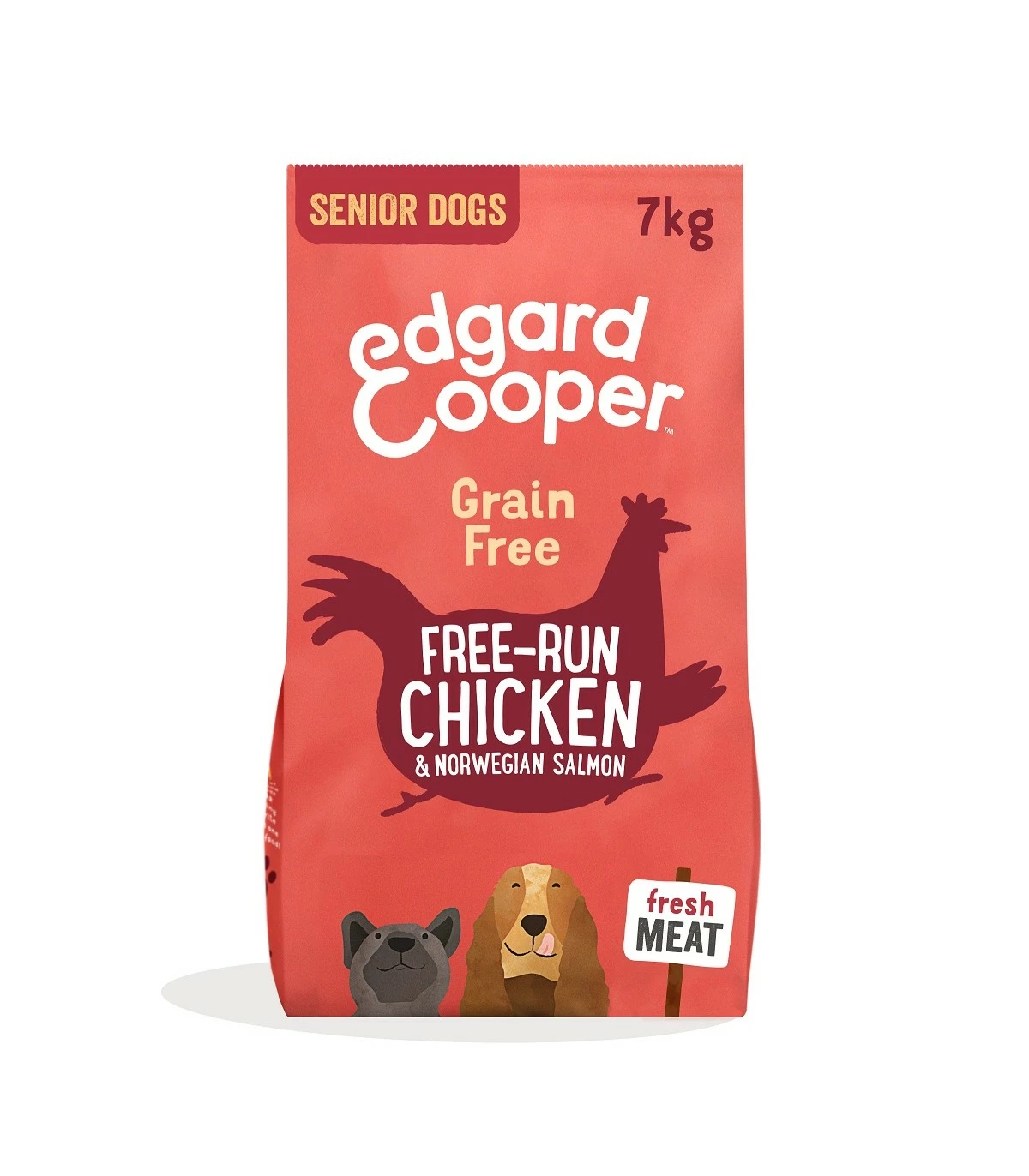 Edgard & Cooper Senior Carne Fresca Di Pollo Allevato A Terra E Salmone Norvegese Senza Cereali 7 Kg