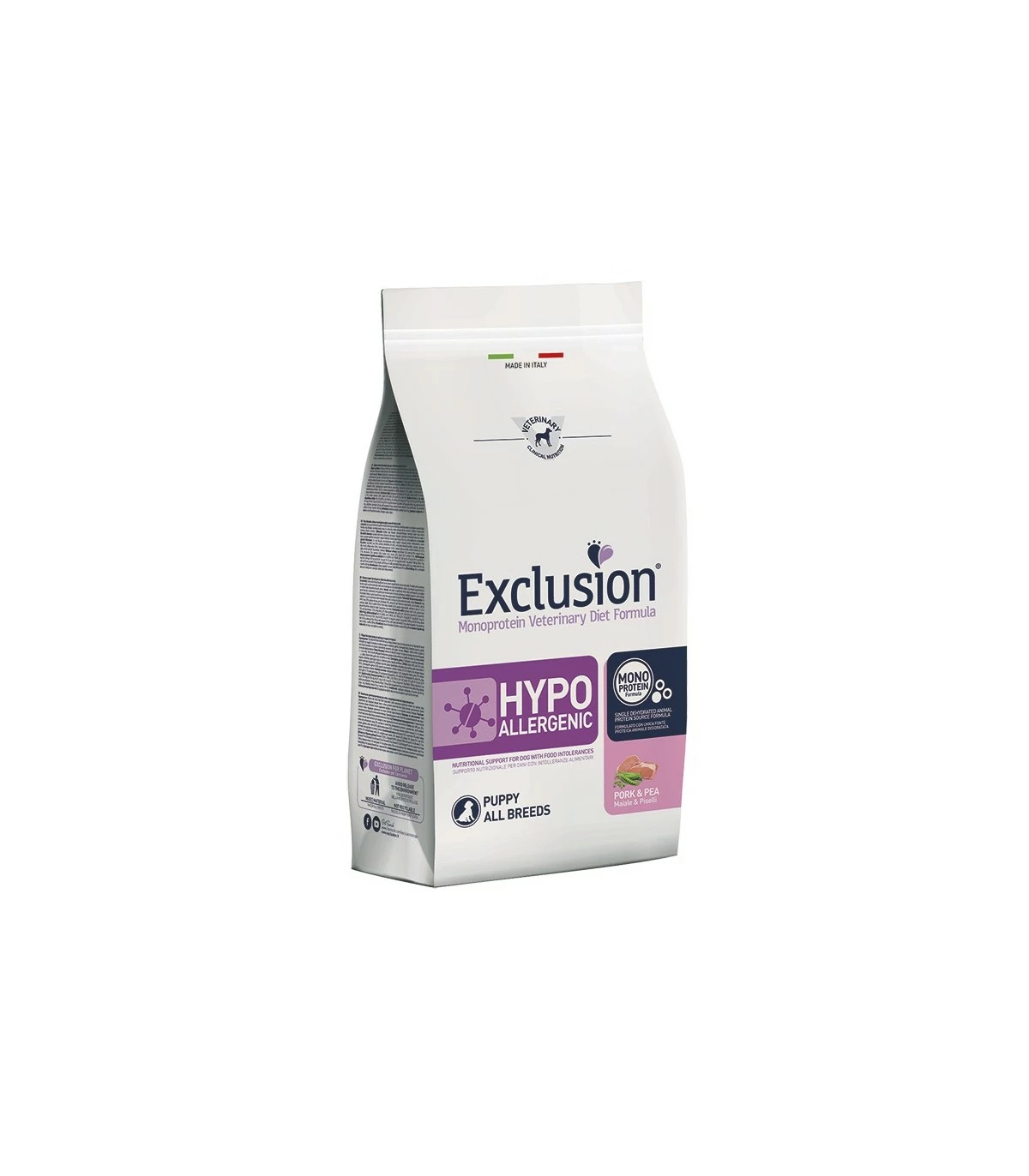 Exclusion Diet Formula Hypoallergenic Puppy Maiale E Piselli All Breeds 12 Kg