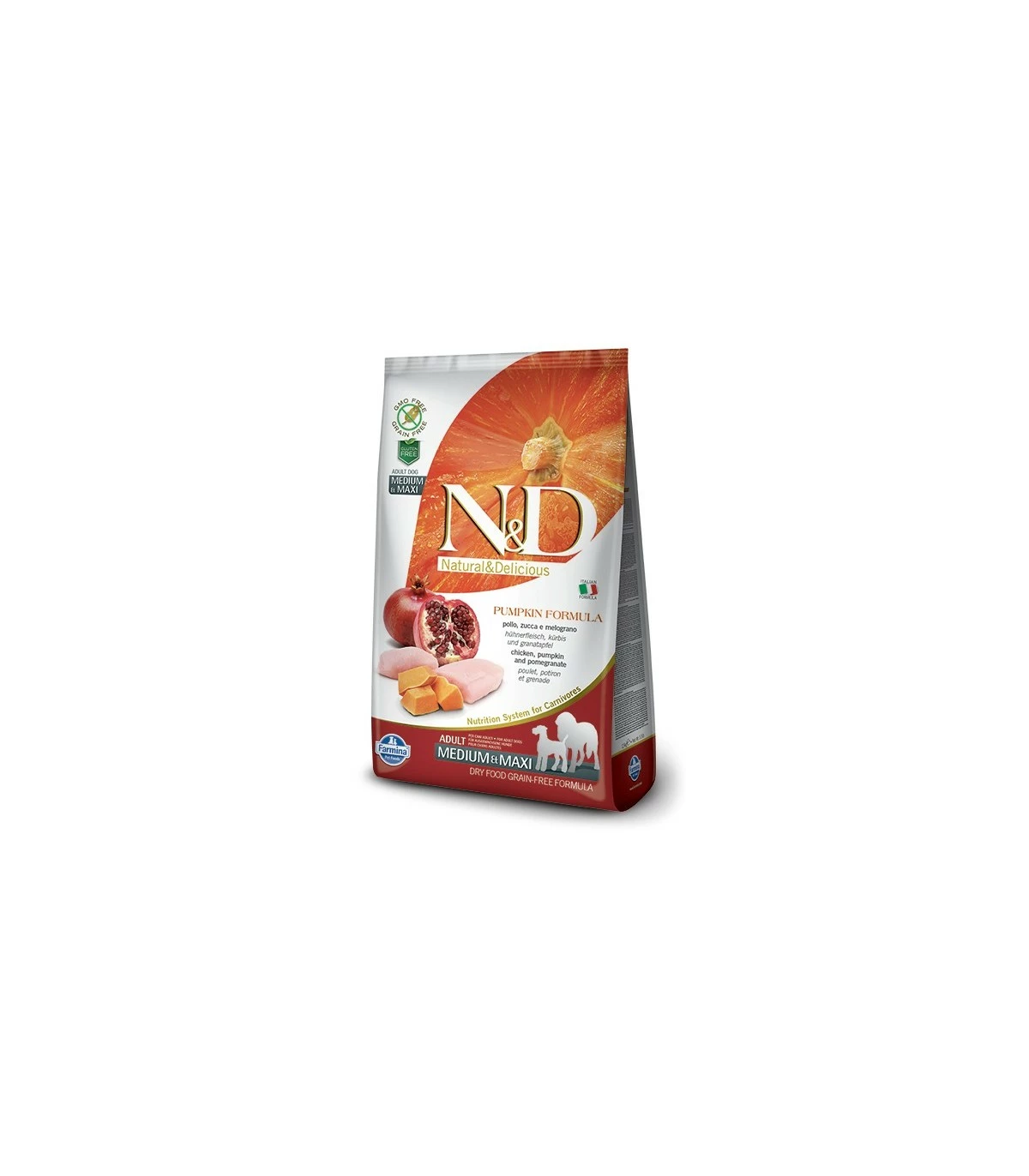 Farmina N&d Pumpkin Grain Free Adult Medio Maxi Pollo Zucca E Melograno 12 Kg
