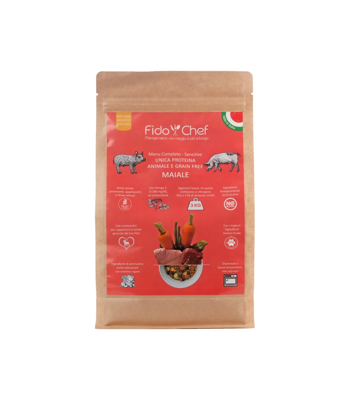 FidoChef Menu Completo Sensitive Maiale 750 Gr