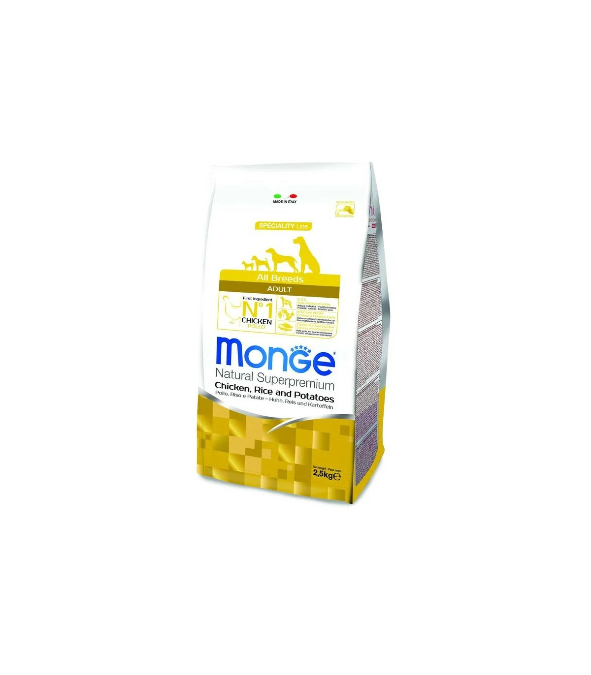 Monge Cane Adult All Breeds Pollo Riso E Patate 2,5 Kg