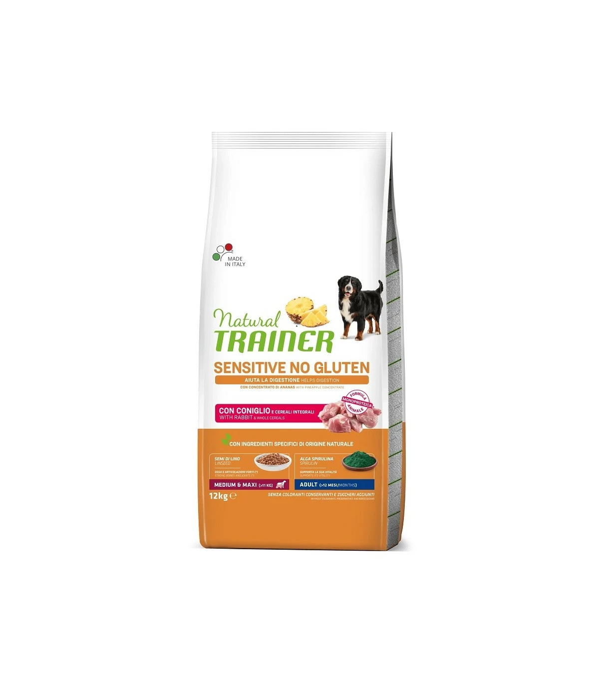Natural Trainer Sensitive No Gluten Cane Medium & Maxi Adult Coniglio 12 Kg