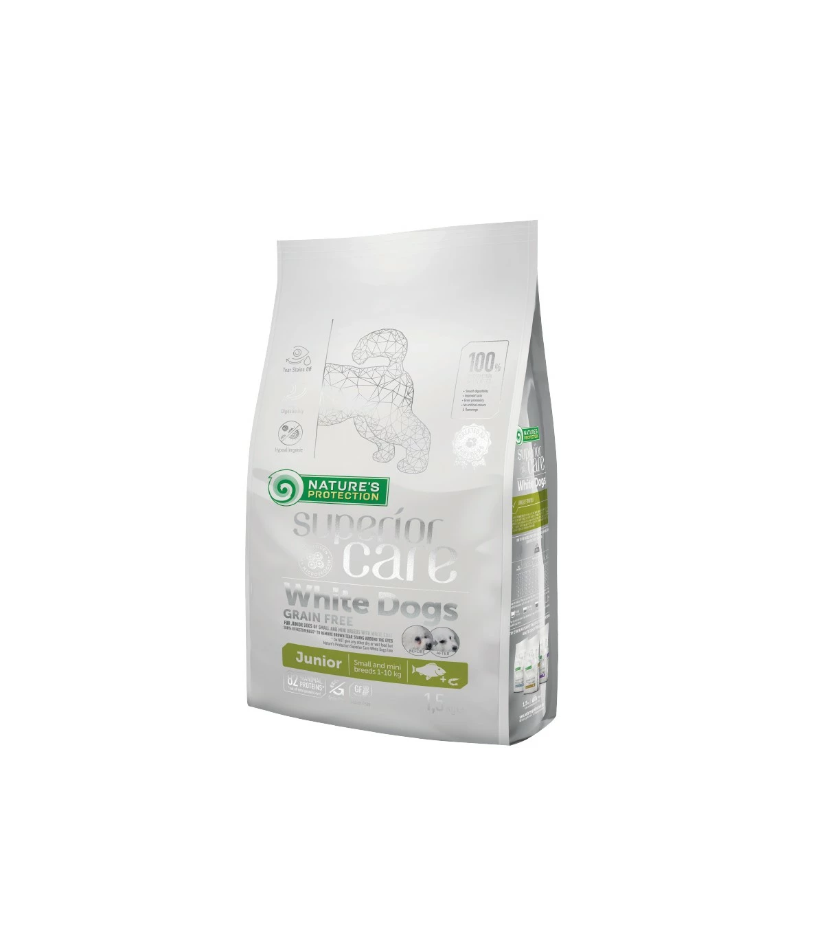 Nature's Protection Superior Care Cane Junior White Dogs Small Pesce Bianco 1,5 Kg