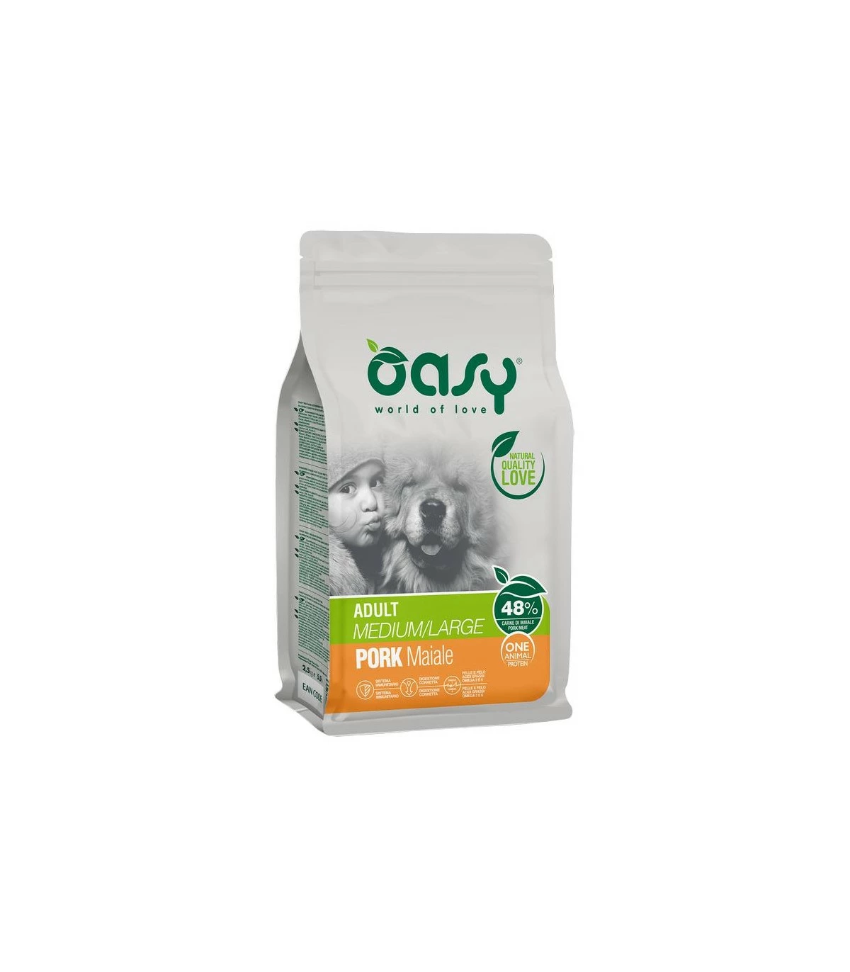 Oasy Cane Adult One Protein Medium Large Maiale 12 Kg