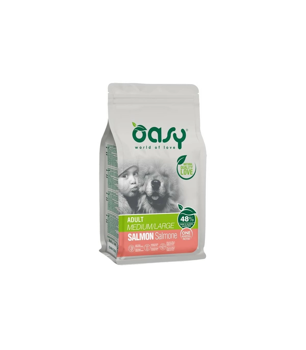 Oasy Cane Adult One Protein Medium Large Salmone 2,5 Kg