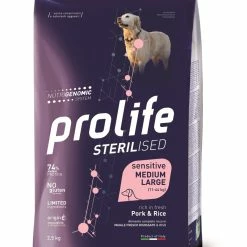 Prolife Cane Sterilised Sensitive Adult Maiale & Riso Medium Large 2,5 Kg