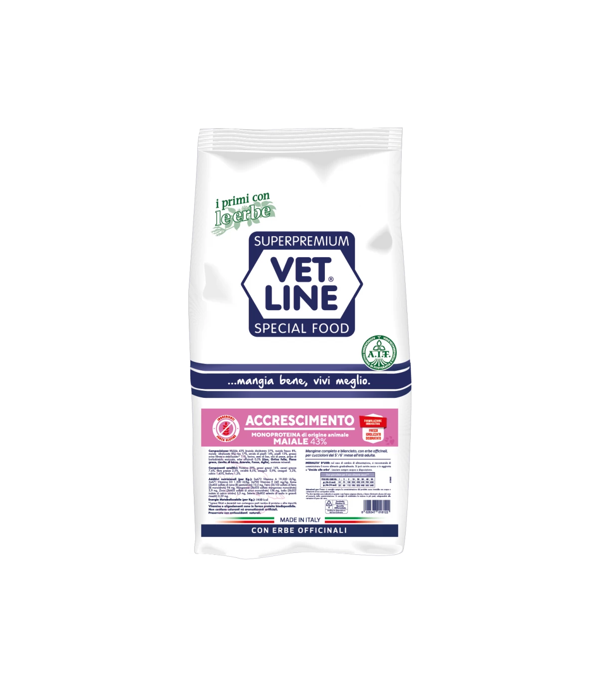Vet Line Cane Accrescimento Maiale 12,5 Kg