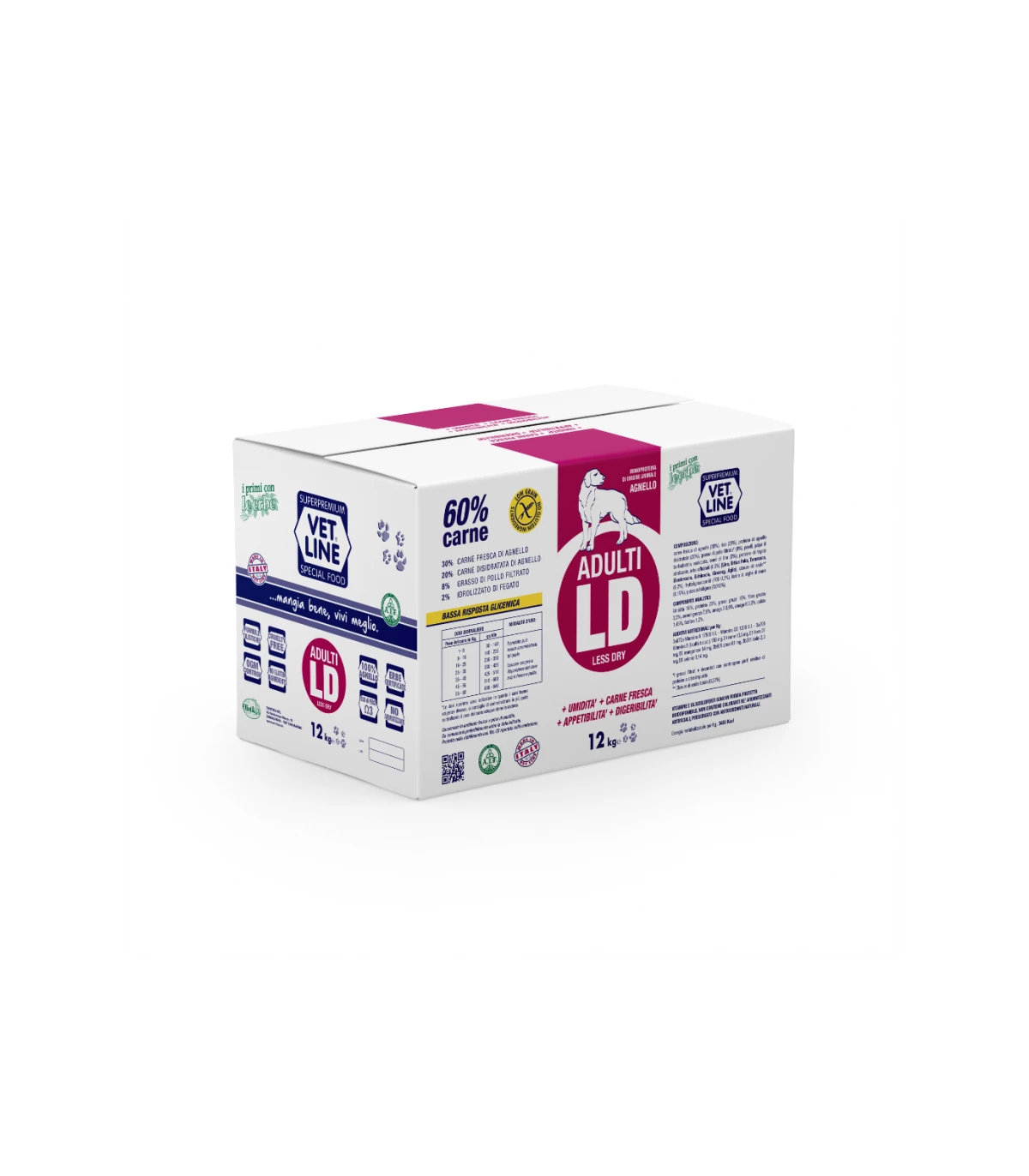 Vet Line Cane Adulto Ld Agnello 12 Kg